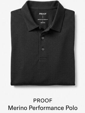 Proof Merino performance polo shirt that never itches and stays fresh